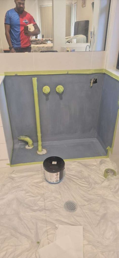 New water pipework installed before tiling