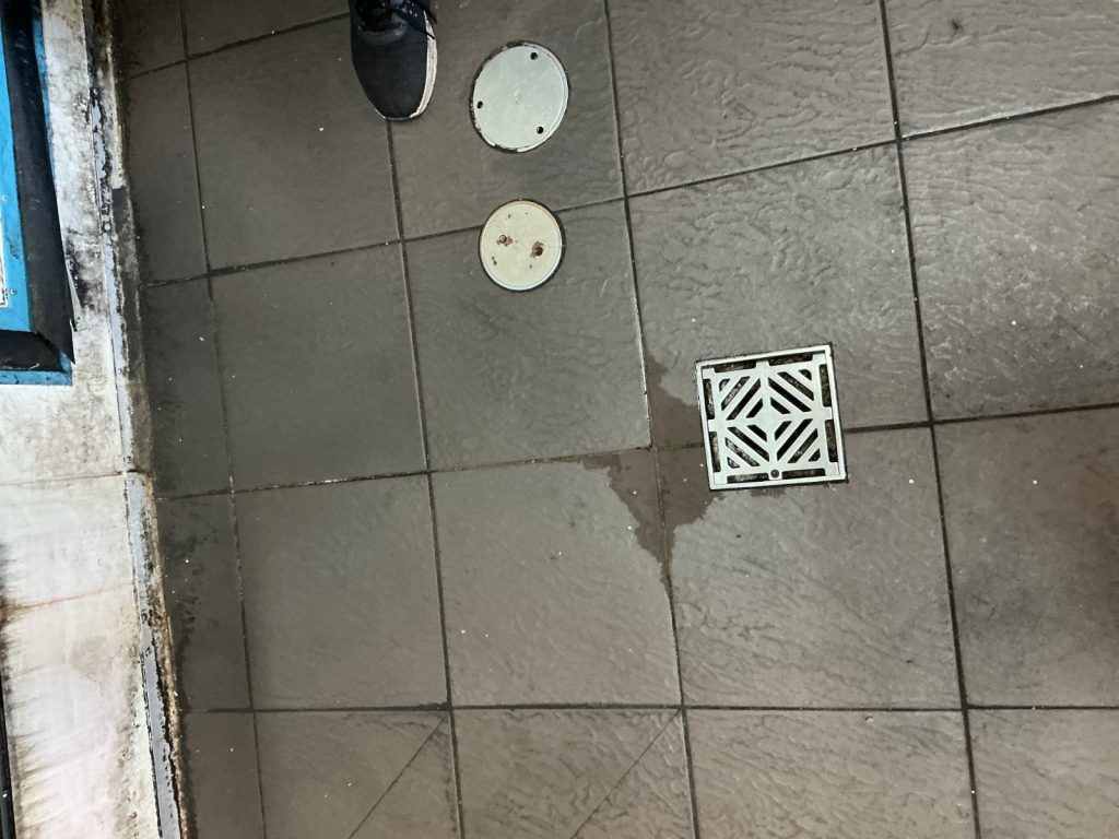 Commercial floor drains at a shopping centre