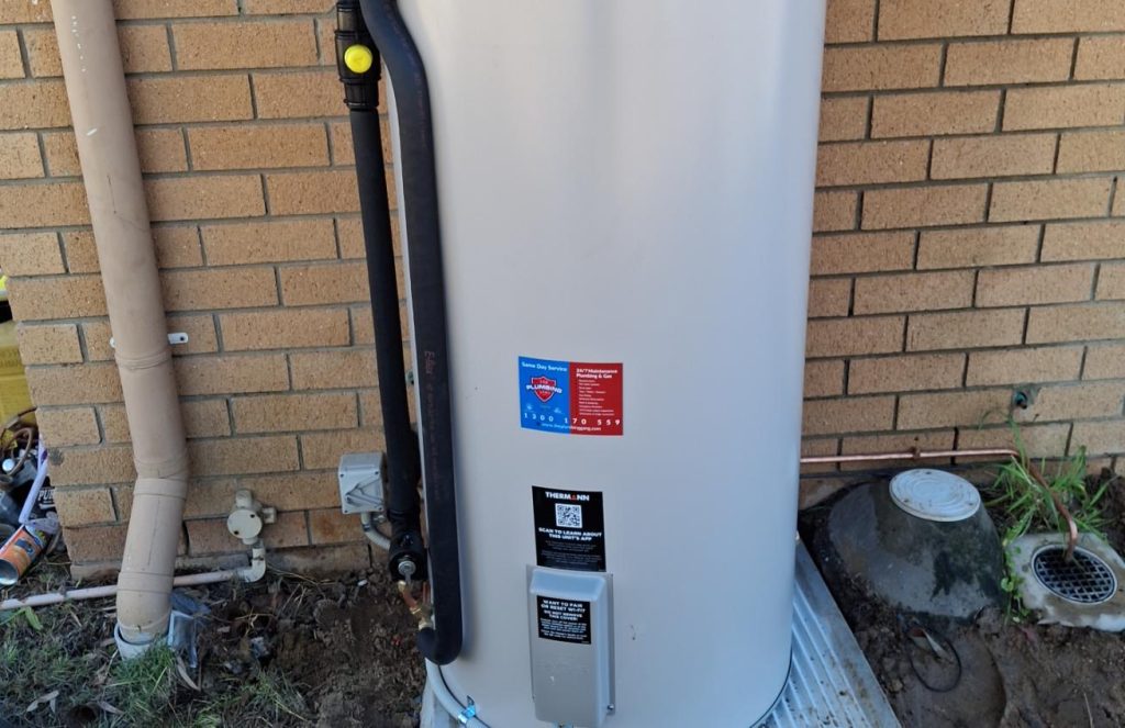 Thermann electric storage hot water system installed by The Plumbing Gang