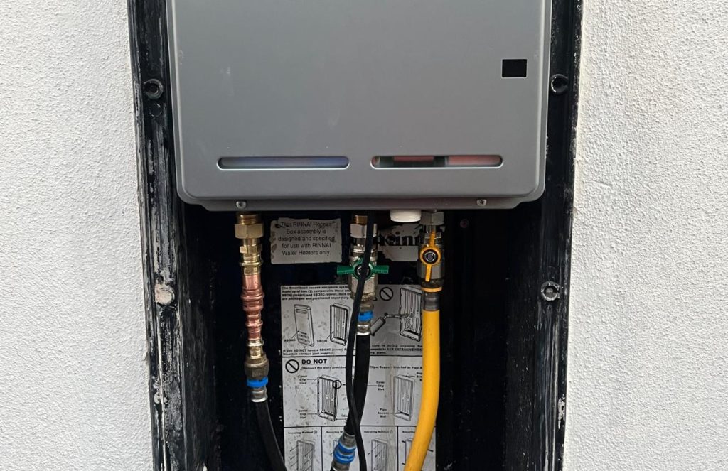 Hot water system water and gas connections checked for leaks by The Plumbing Gang