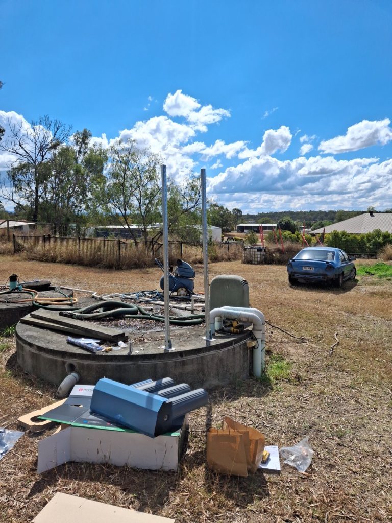 Bore and water tank plumbing on a rural property