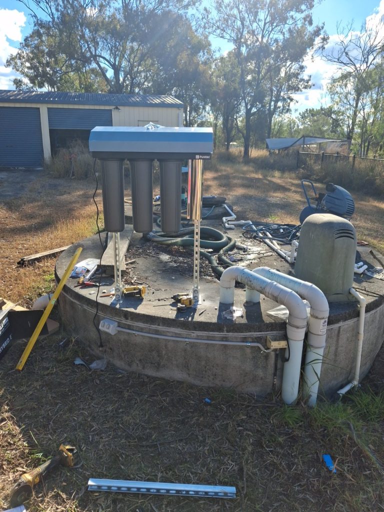 Whole-of-house water filtration housings installed on site